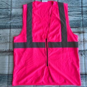 Pink Safety Vest with Reflective Stripes